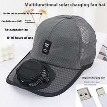 Solar Charging Fan Hat - Breathable Mesh UV Protection Baseball Cap For Men Women Summer Outdoor Sun Hat