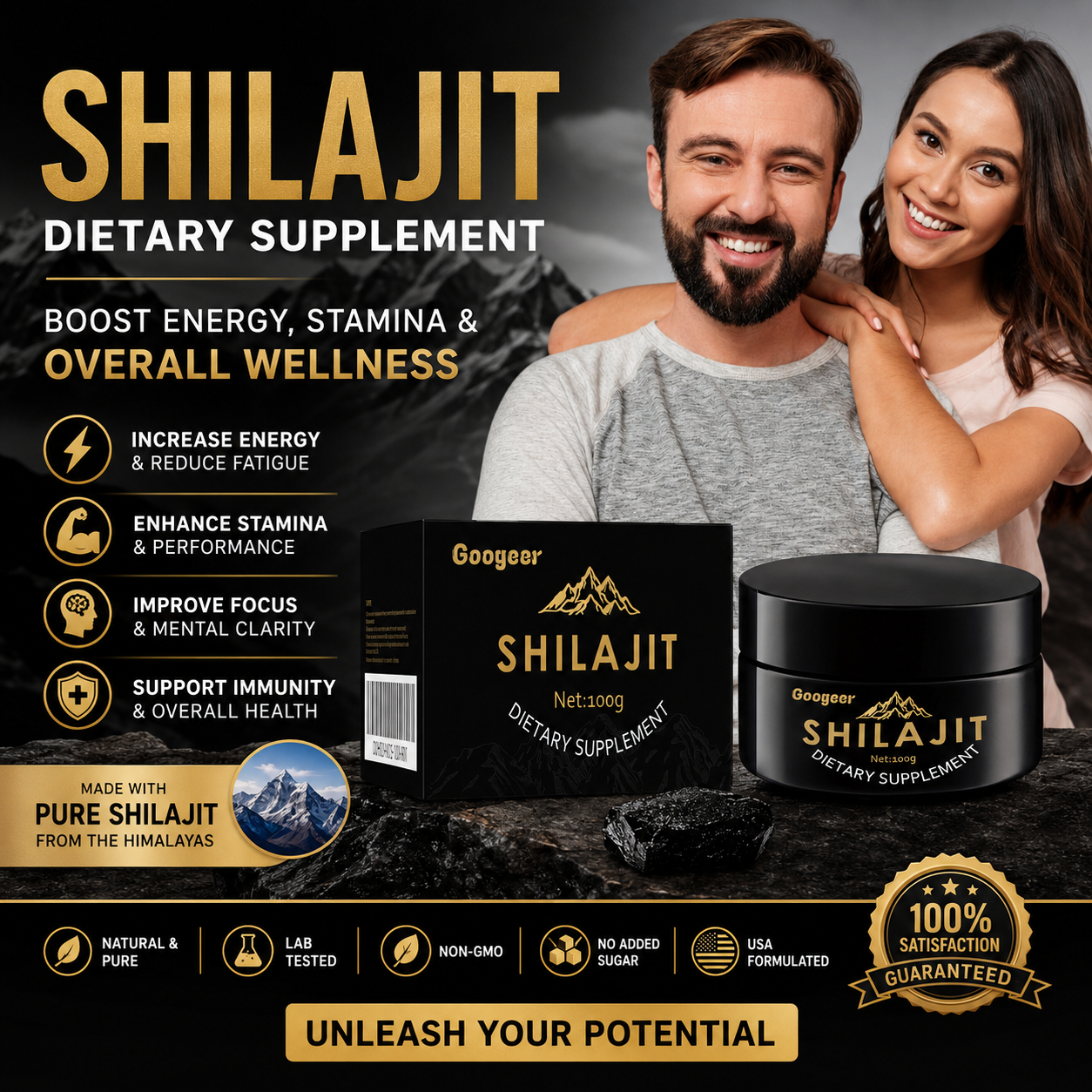 Googeer Shilajit Dietary Supplement Body Care Solution