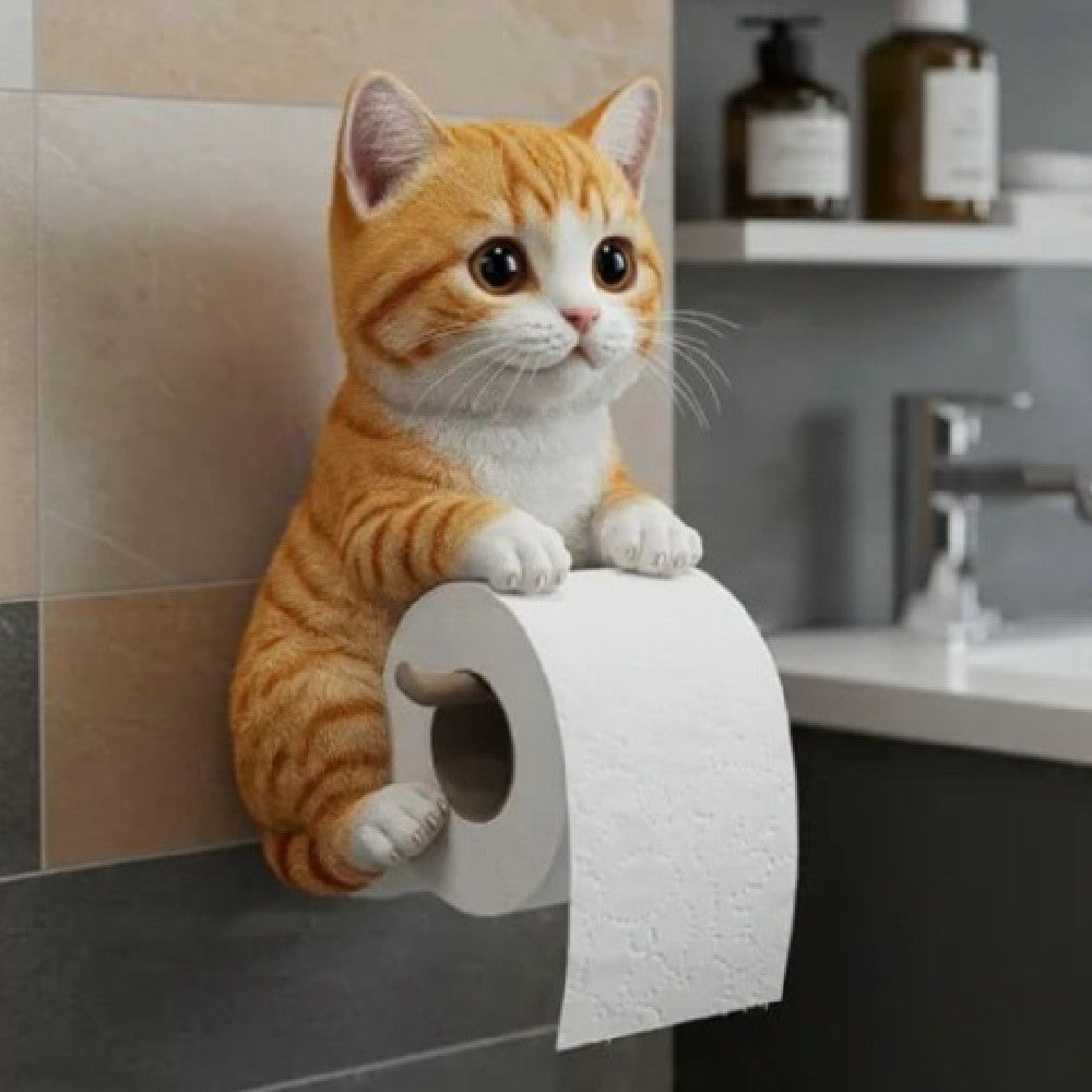 Cute Cat Creative Toilet Wall Hanging Roll Paper
